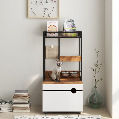 Cat Cabinet & Tree Tower with Litter Box Enclosures