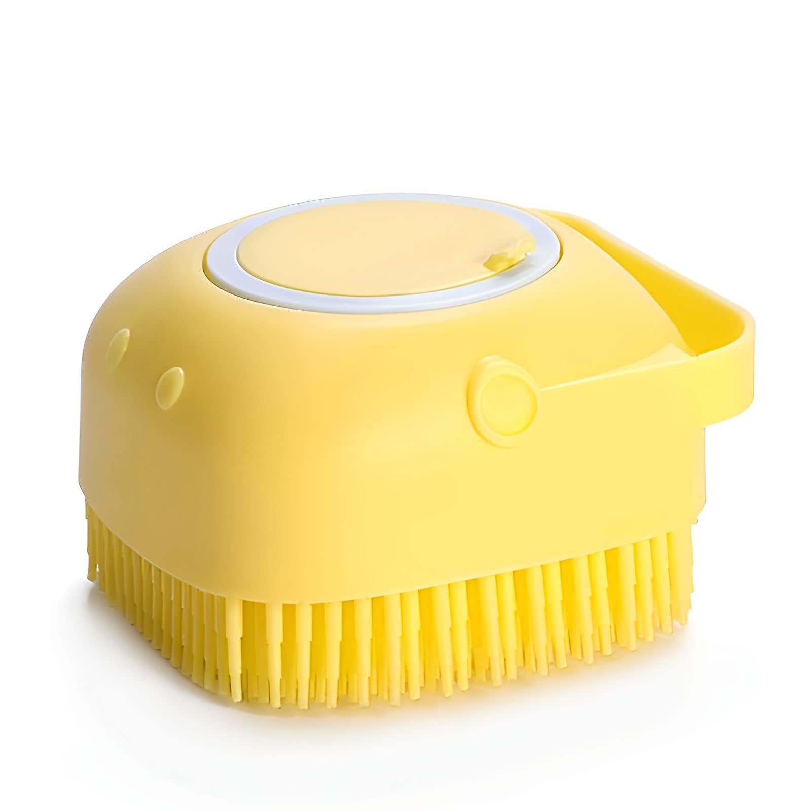 PawsBubble Pet Bath & Massage Brush Yellow