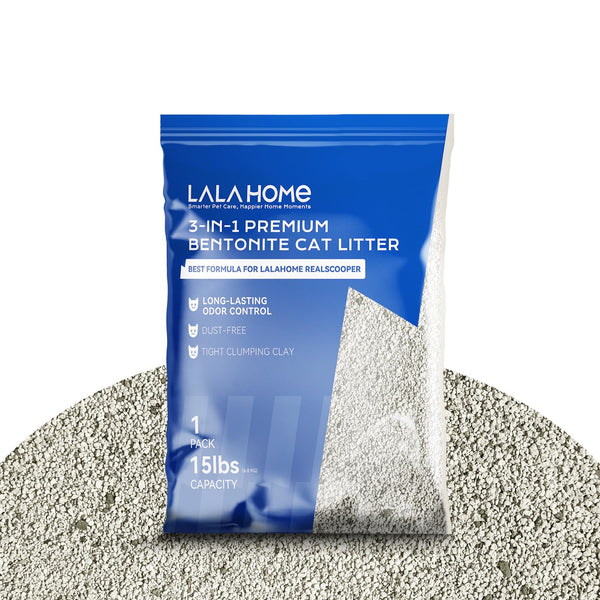 LALAHOME Premium Bentonite Cat Litter - 15 lb Odor Control & Dust-Free