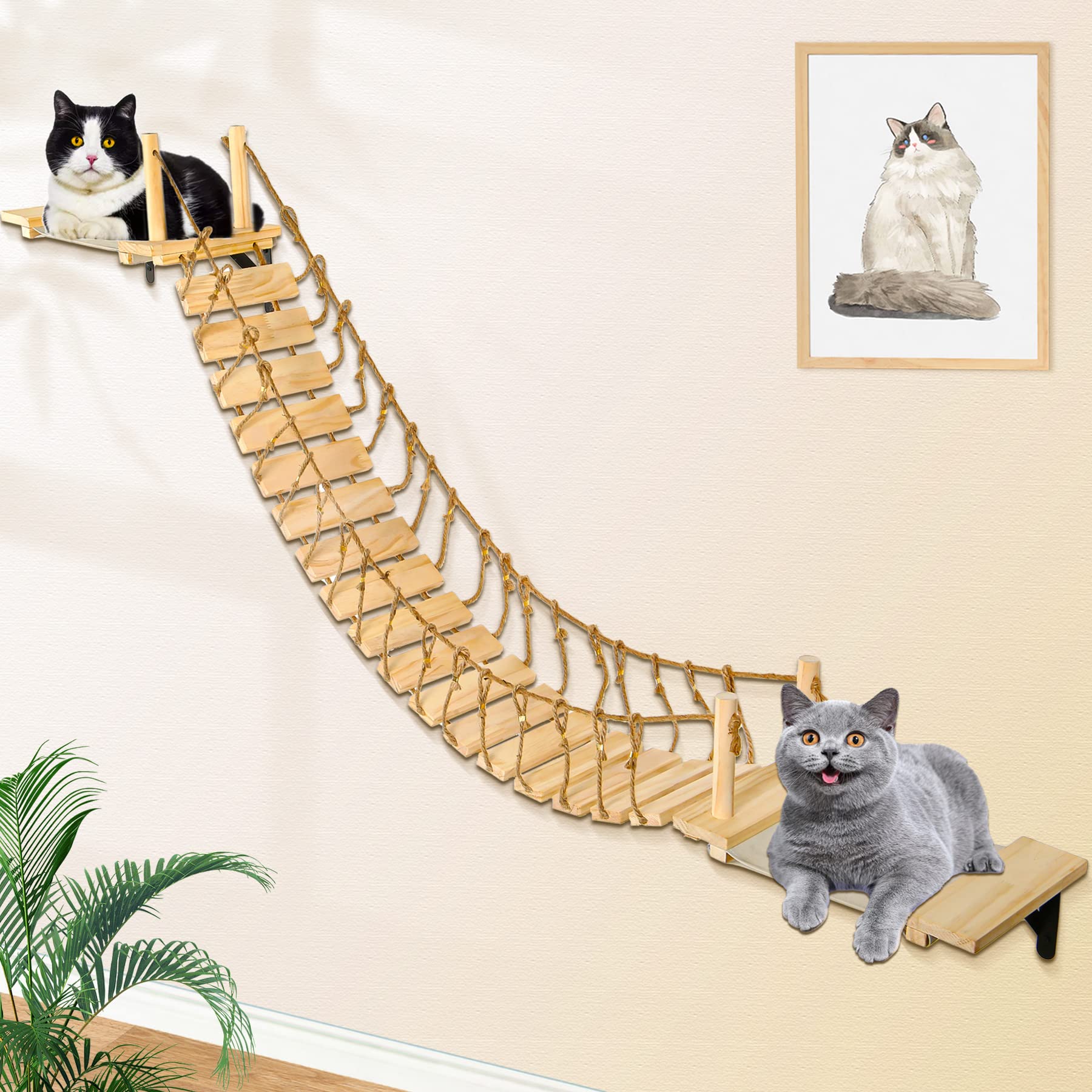 Calmbee Cat Wall Perch & Bridge Set