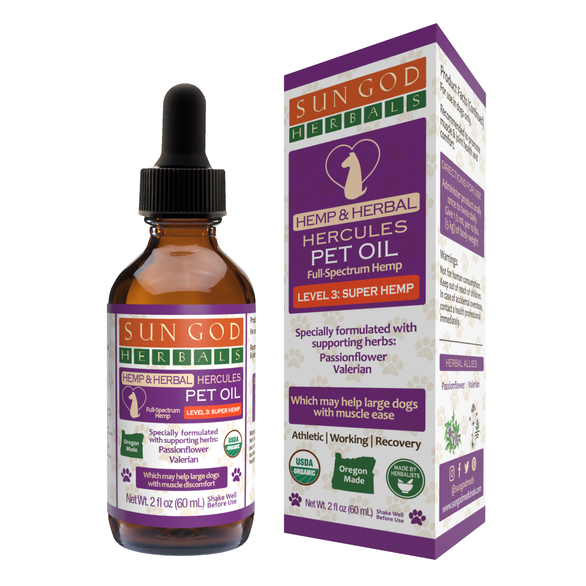 Hercules Organic Hemp Pet Tonic – Muscle & Relaxation Aid