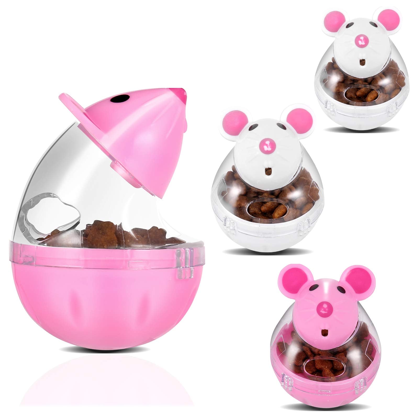 Engaging Toy Feeder, Mouse Design 4 Pcs – Pink and White