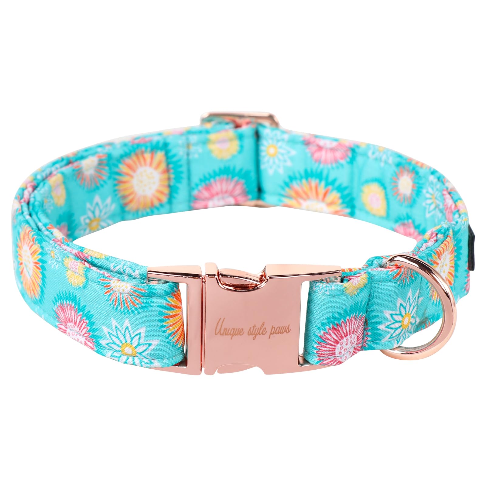 Sunflower Blue Adjustable Dog Collar