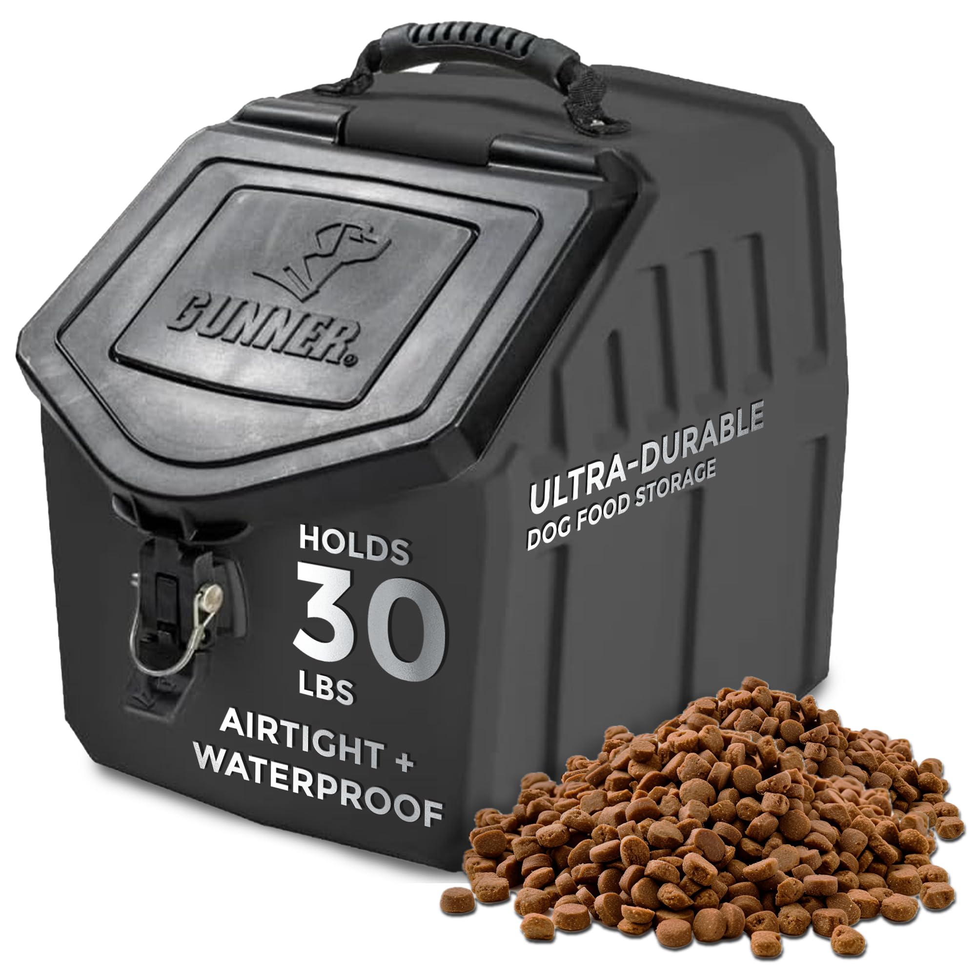 GUNNER 30lb Waterproof Pet Food Vault - Black
