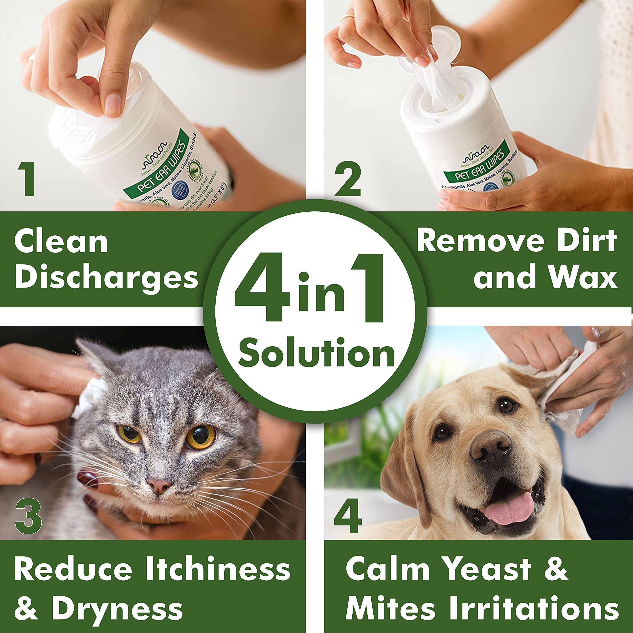 Pet Ear Cleansing Wipes 100 Count - All Breeds