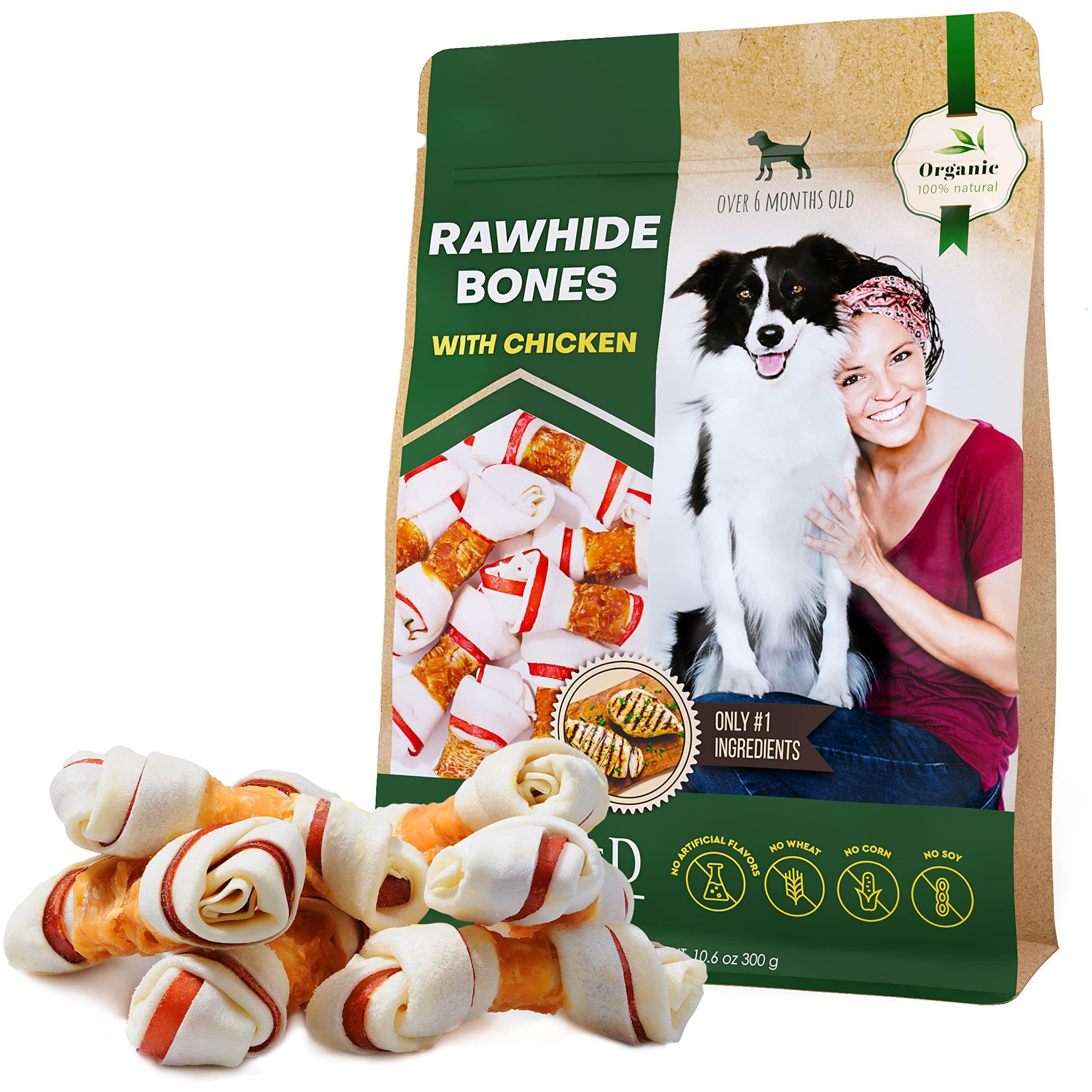 Chicken-Wrapped Rawhide Sticks for Dogs
