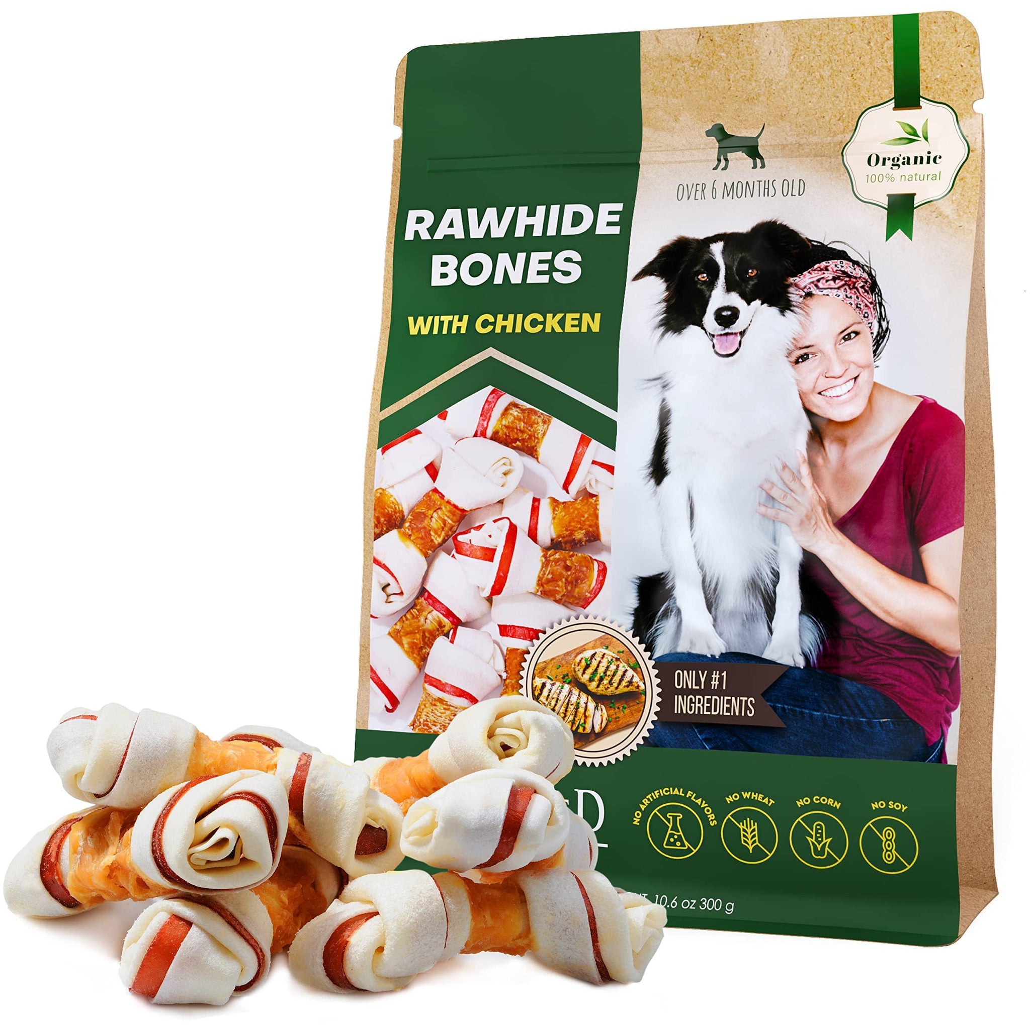 Chicken-Wrapped Rawhide Sticks for Dogs