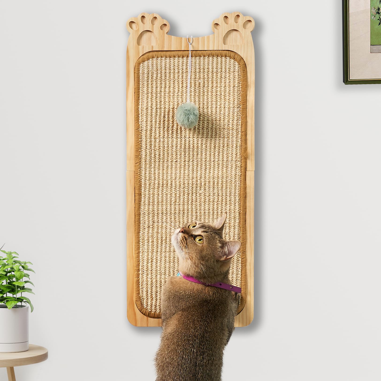Elegant Wall Cat Scratcher with Toy