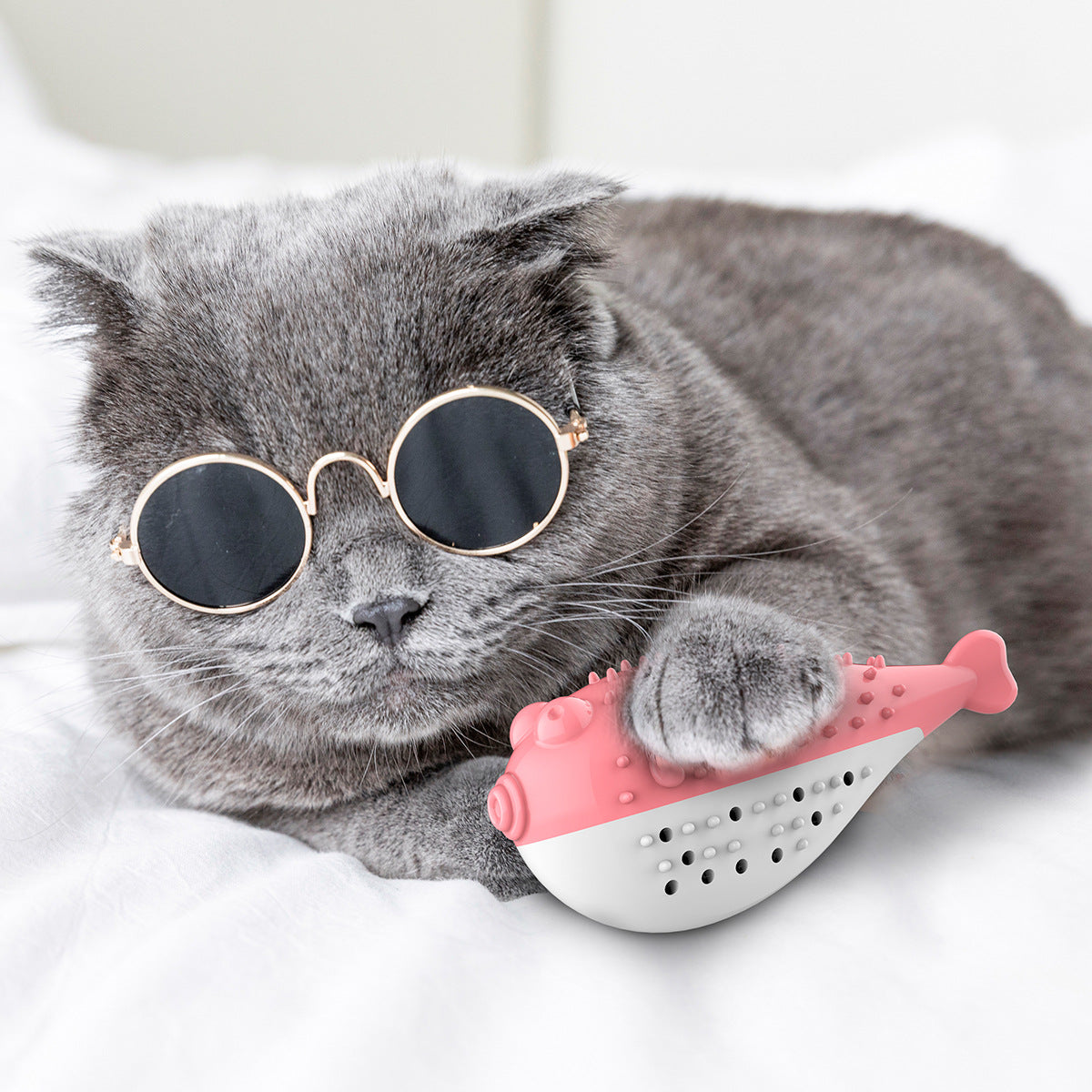 Minty Pufferfish Dental Cat Toy