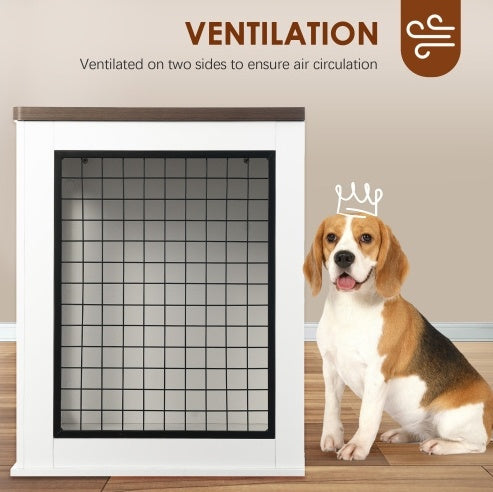 Elegant Dual-Door Wooden Dog Crate