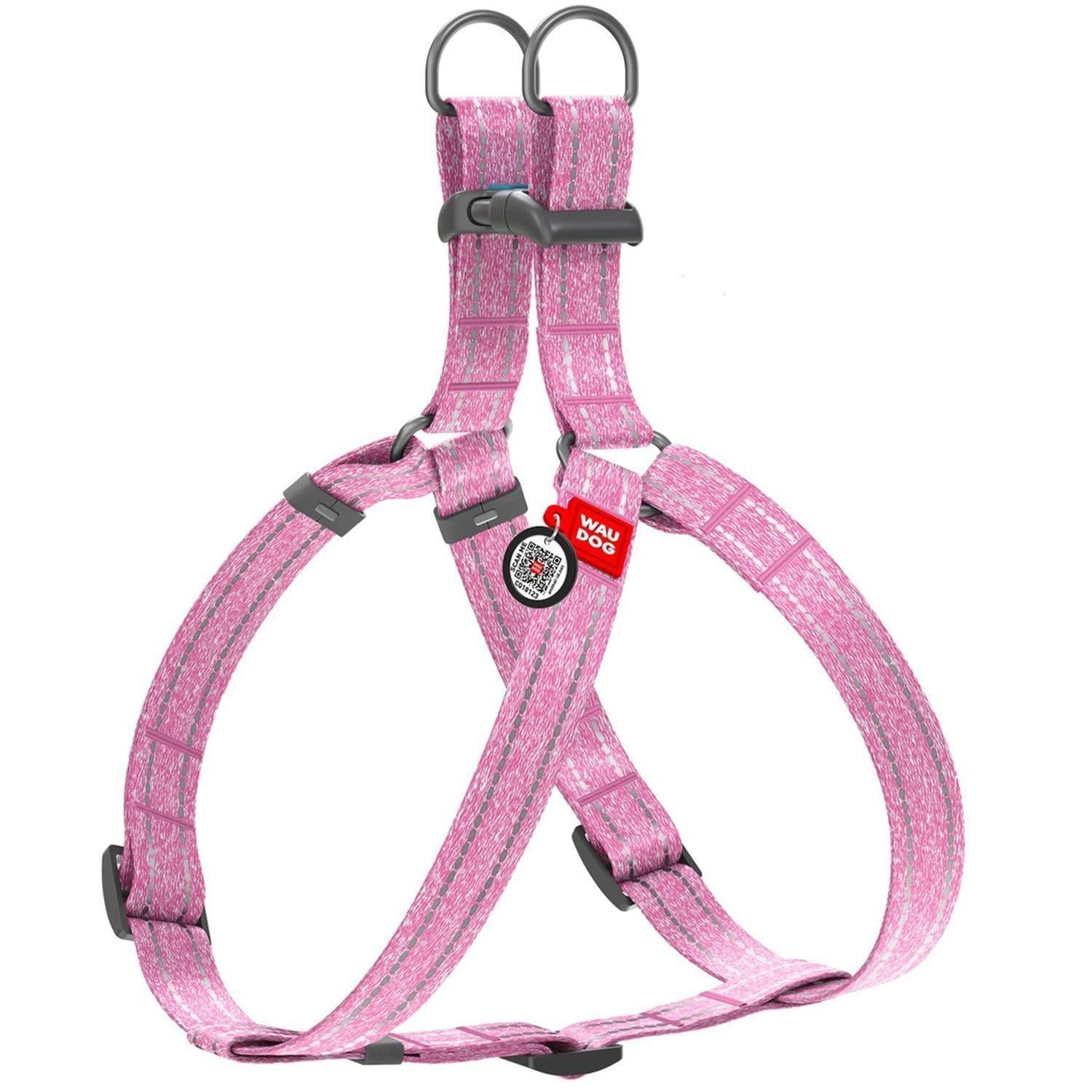 Eco-Safe Large Dog Harness in Pink Cotton