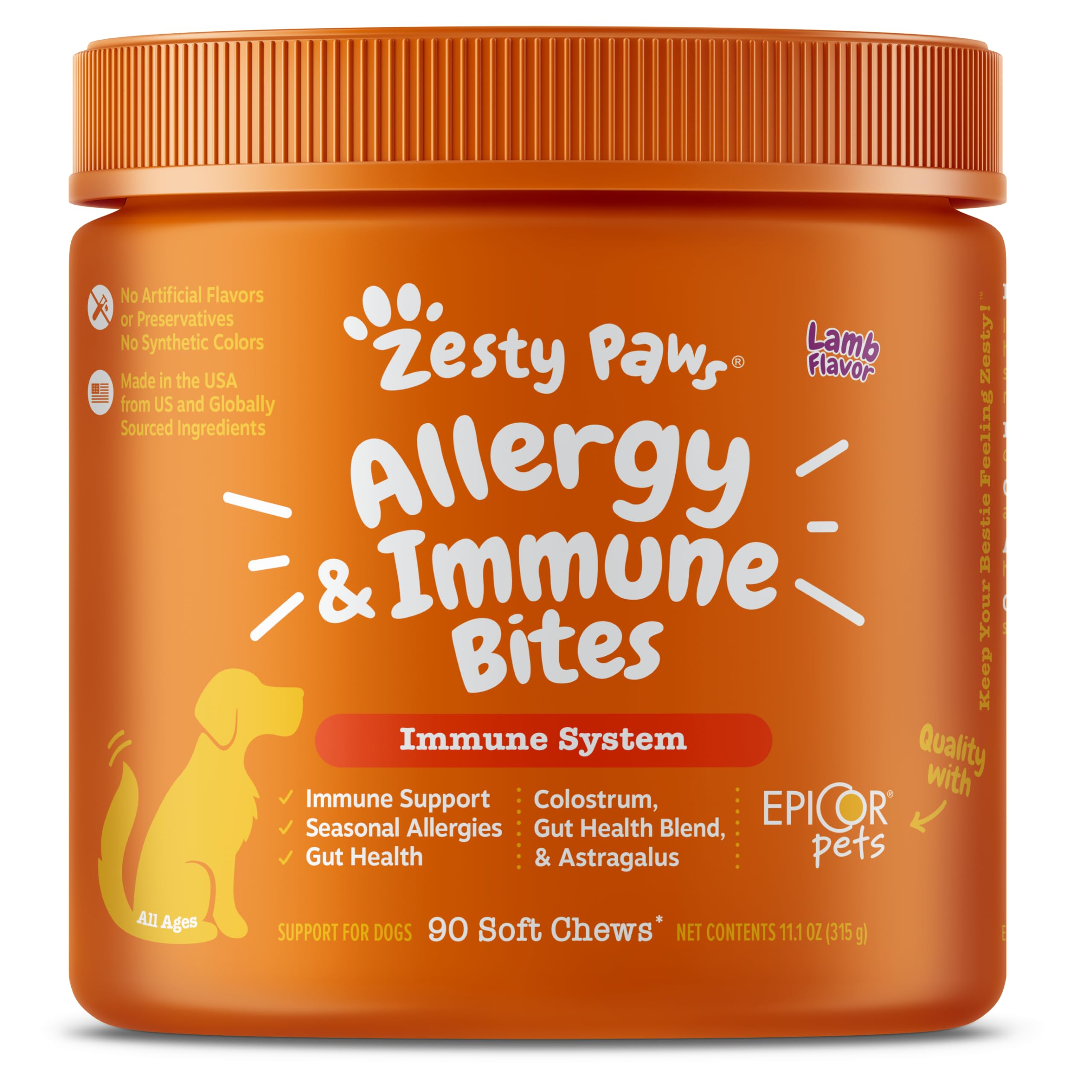 Pawsitive Relief Dog Allergy Chewables - Lamb Flavor - 90ct