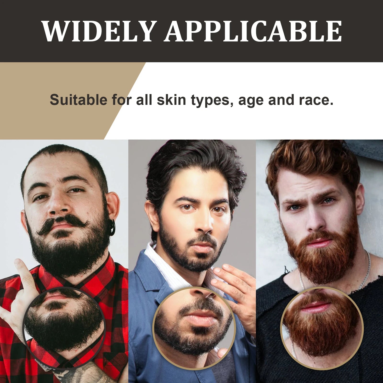 30ml Facial Hair Beard Growth Oil Serum For Men's Thick Soft Smooth Beard Oil Natural Moisturizing Beard Grooming Oil Beard Care