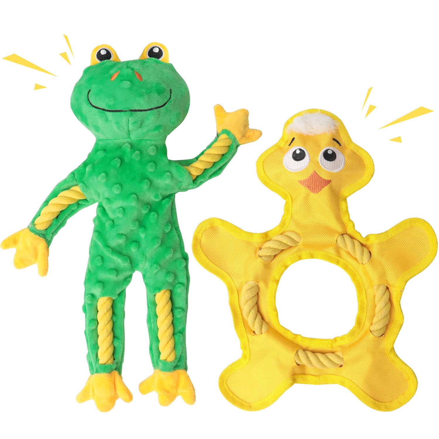 Tug-N-Squeak Rope Dog Toys for All Sizes
