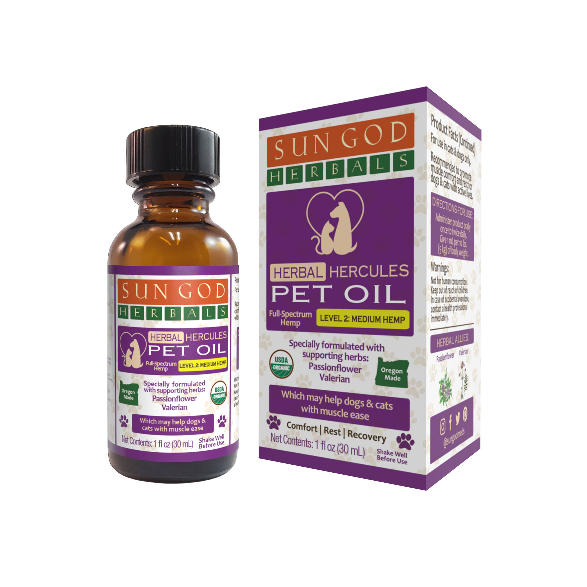 Hercules Organic Hemp Pet Tonic – Muscle & Relaxation Aid