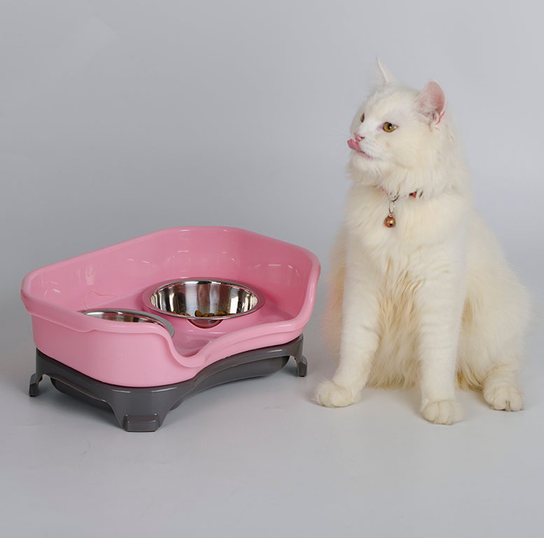 Dual Dog & Cat Stainless Feeding Bowls