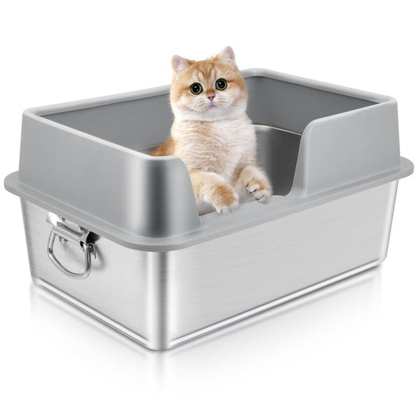 Easy-Clean Stainless Steel Cat Litter Box