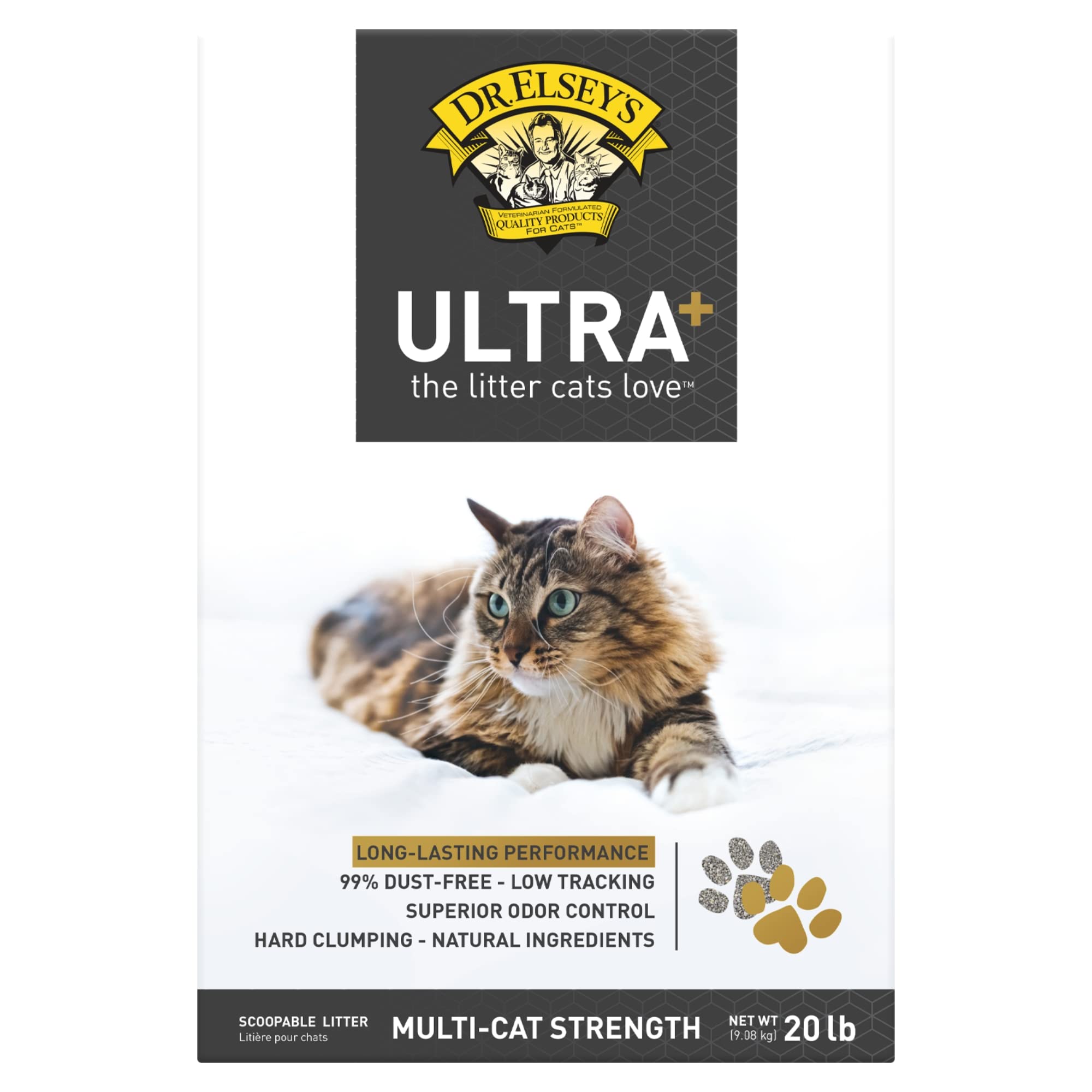 Dr. Elsey's Ultra+ Multi-Cat Clumping Litter - Unscented 20lbs