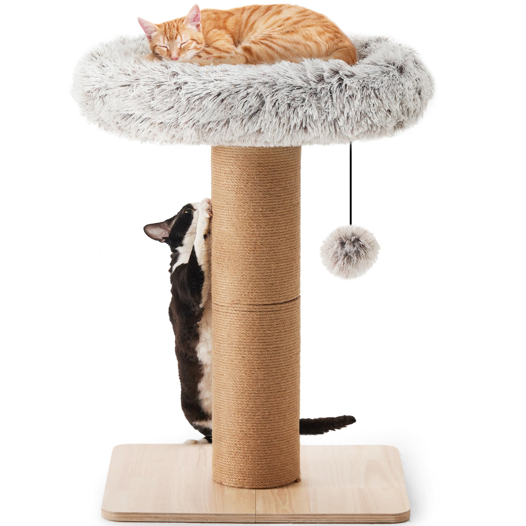 FUKUMARU Tall Cat Scratching Post with Plush Perch