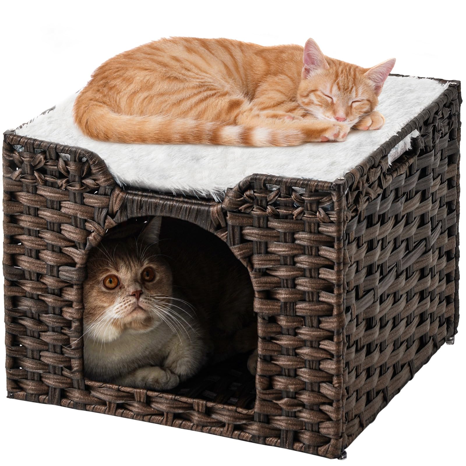 Rattan Cat Cave: Sturdy Indoor Cat Hideaway