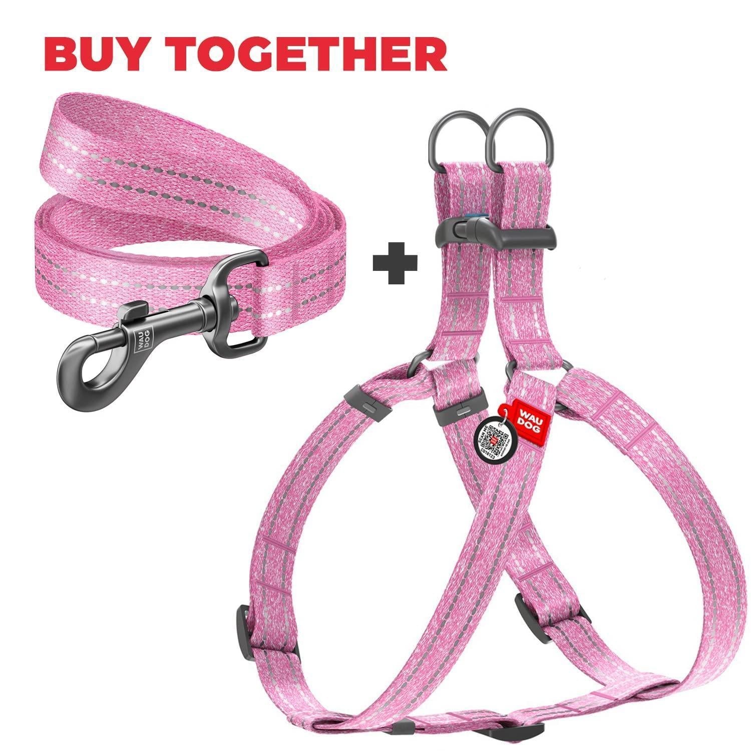 Eco-Safe Large Dog Harness in Pink Cotton