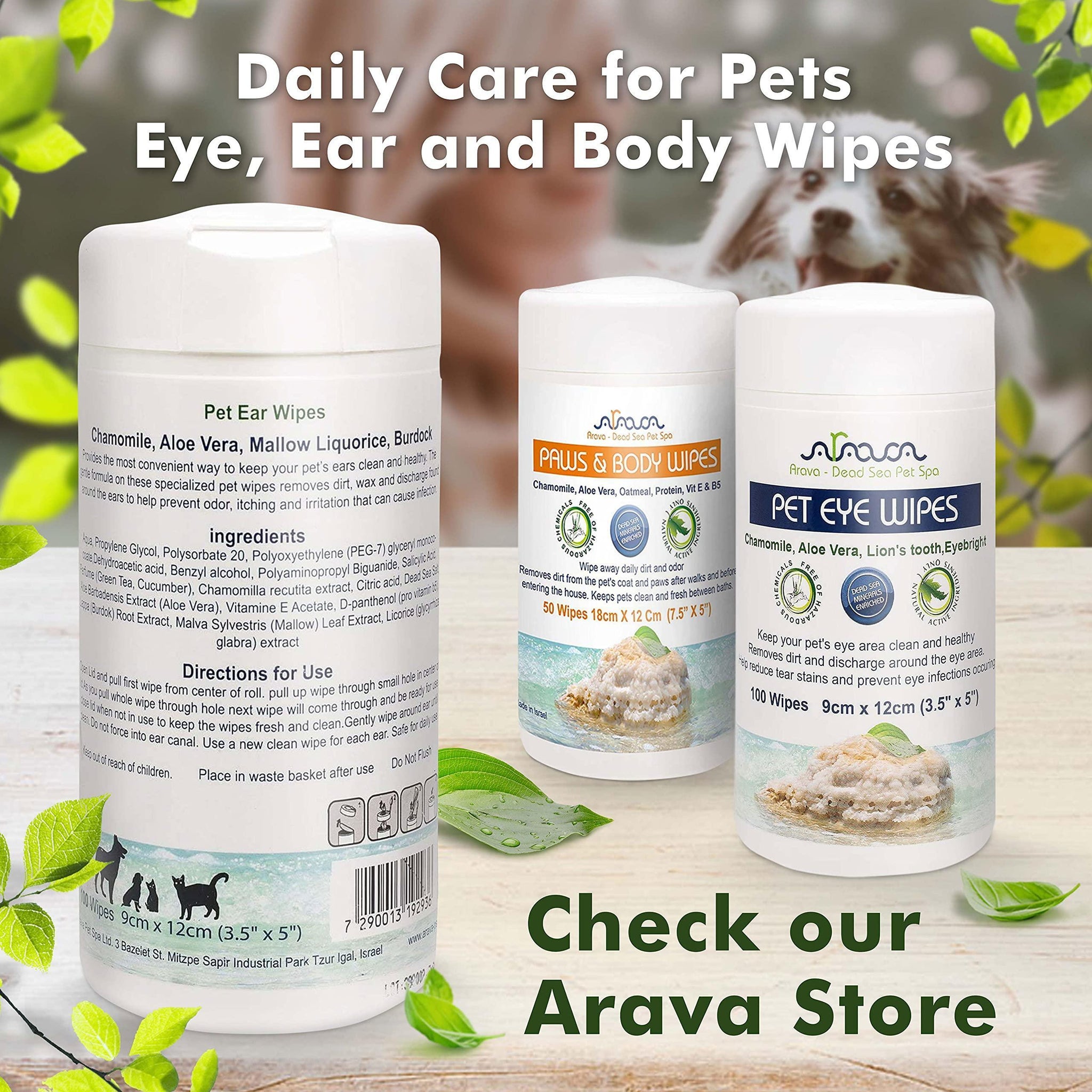 Pet Ear Cleansing Wipes 100 Count - All Breeds