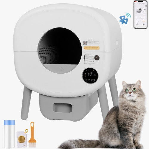 AutoClean SmartCat Litter Box, High-Capacity Self-Cleaning Unit