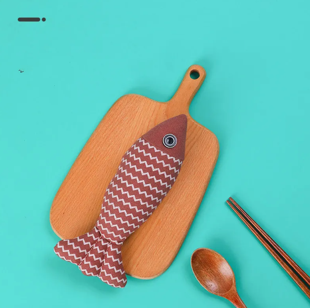 Linen Feline Fish Toy