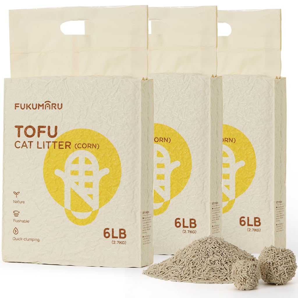 Natural Cat Litter Unscented, Dust-Free, 3 Packs of LB
