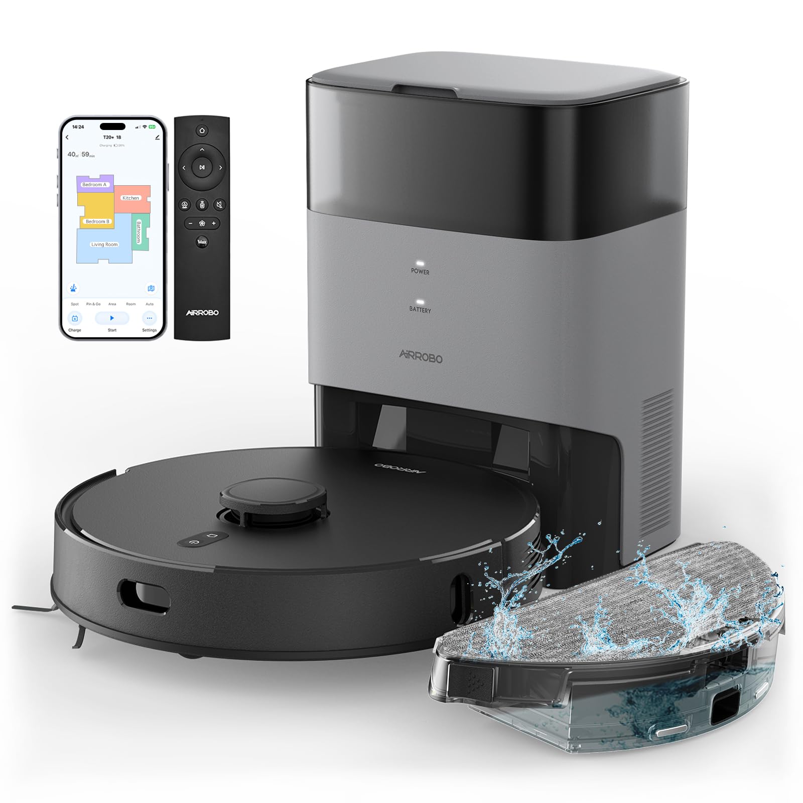 AIRROBO T20+ Self-Emptying Robot Vacuum & Mop Combo
