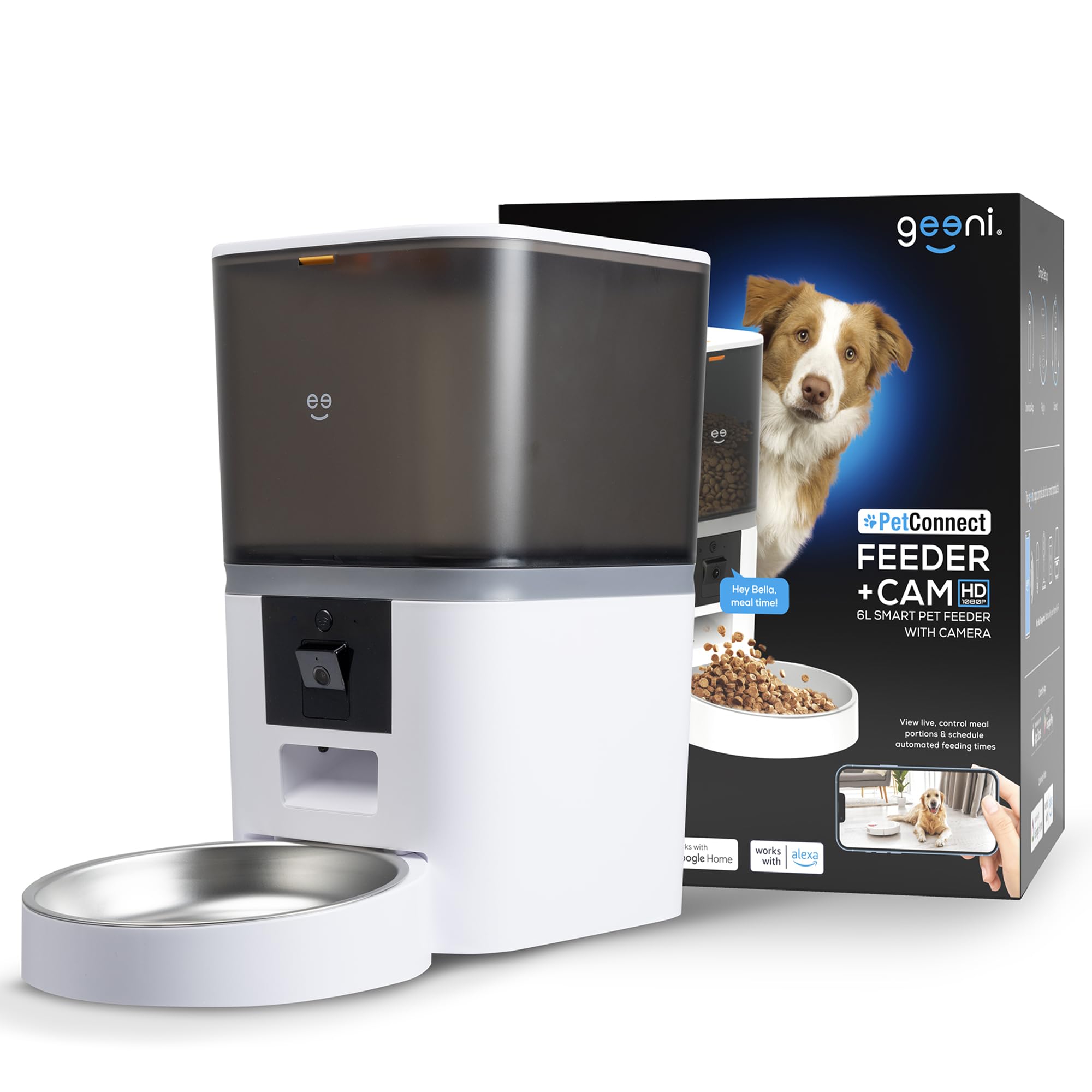 Geeni 6L Automated Pet Feeder & HD Camera