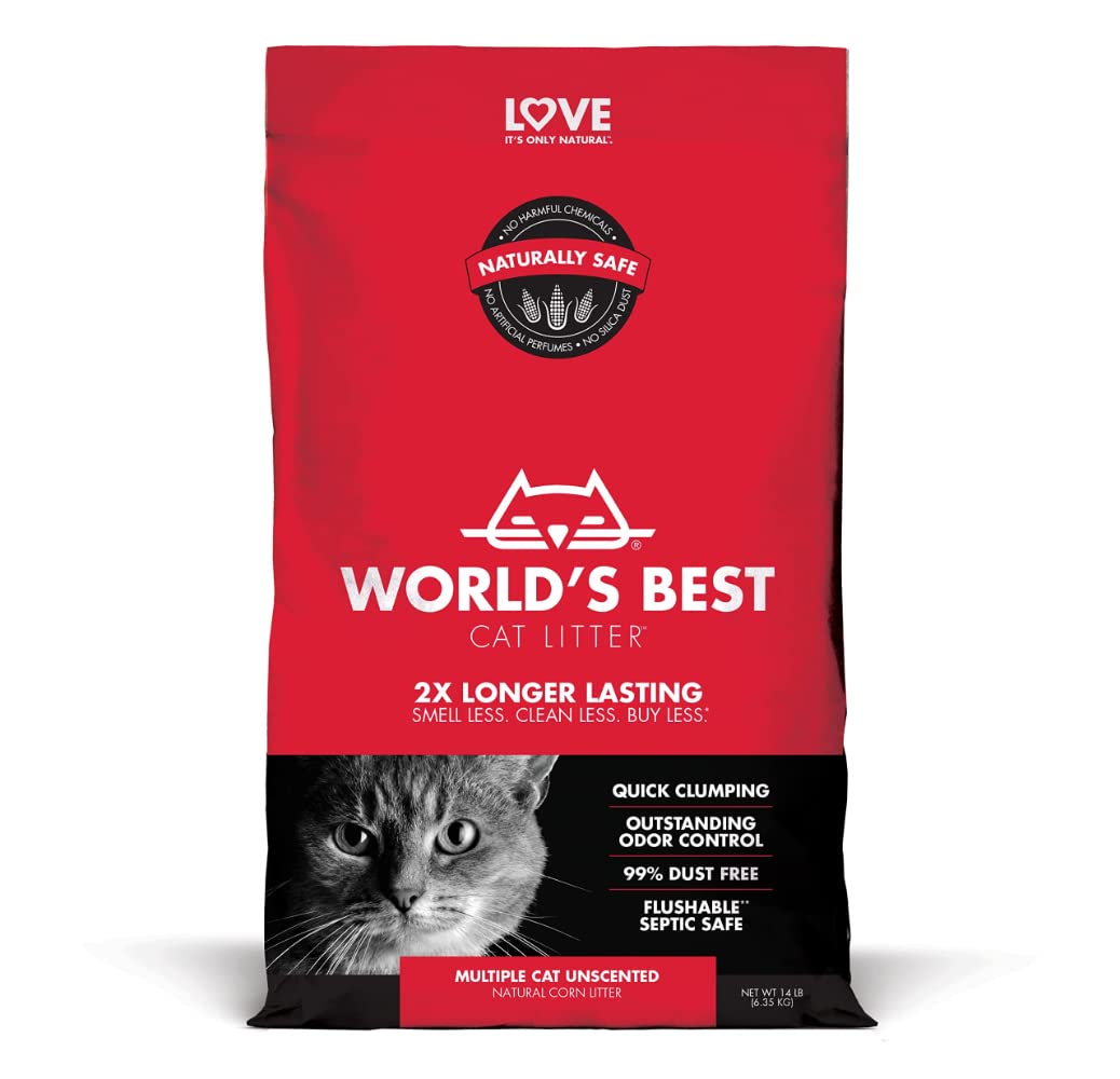 Worlds Best Multi-Cat Natural Clumping Litter 14 lbs